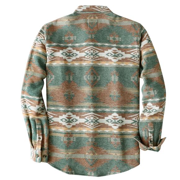 Mens Large Western Aztec button down 100%cotton - Picture 2 of 7